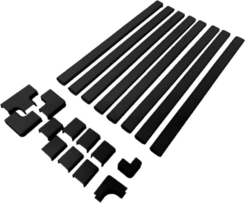 WIREMOLD Legrand C210SBK Cordmate II 128 Inch 20 Piece Cord Cover Kit, Organizer for Wall, Holds Up to 3 Cords or Cables, Sustainable Packaging, Black (1 Pack) - Image 1